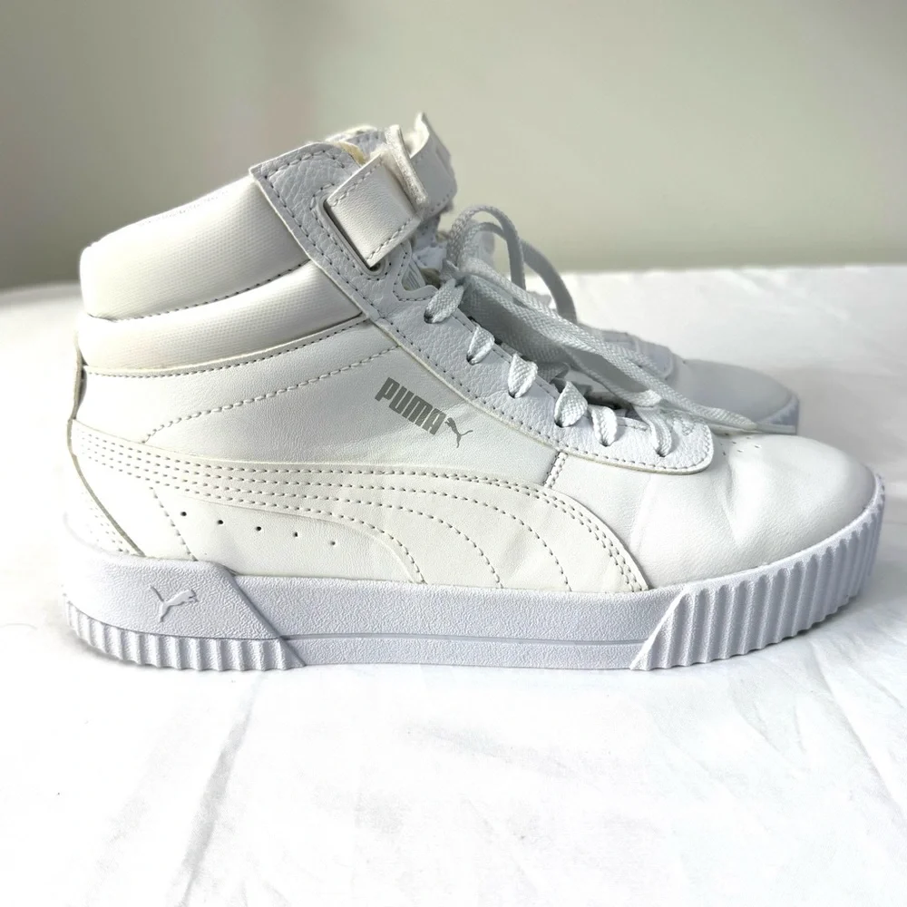 PUMA Women's Carina Mid Sneaker White 7.5 - Picture 10 of 13